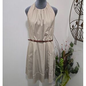 Calvin Klein Beige Women's Halter Dress Size 12 NWT